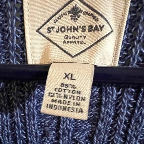 ST JOHNS BAY‎ WOMENS Denim Blue XLARGE Long Sleeve Sweater New With Tags - Picture 3 of 4